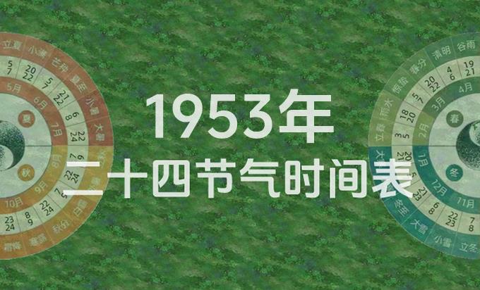 1953年节气表
