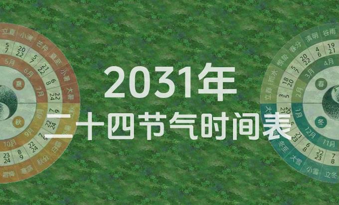 2031年节气表