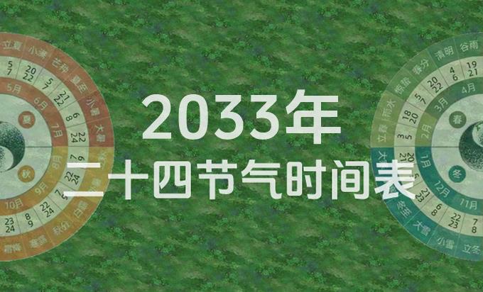 2033年节气表