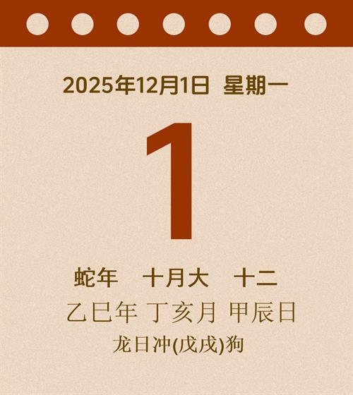 老黄历每日通胜2025年12月1日