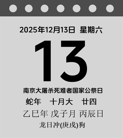 老黄历每日通胜2025年12月13日