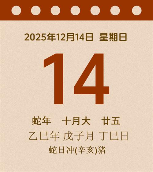 老黄历每日通胜2025年12月14日