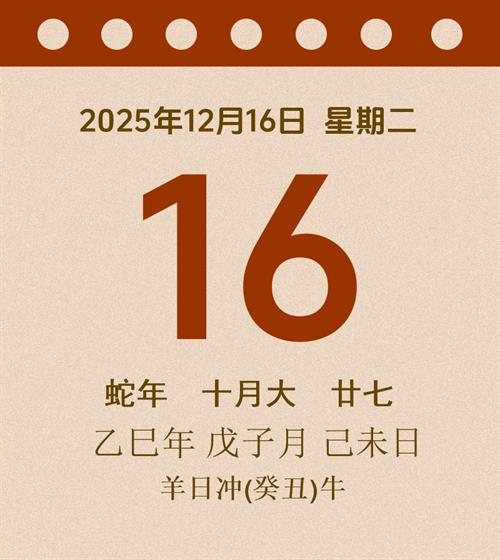 老黄历每日通胜2025年12月16日
