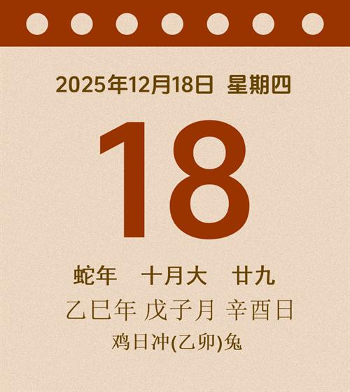 老黄历每日通胜2025年12月18日