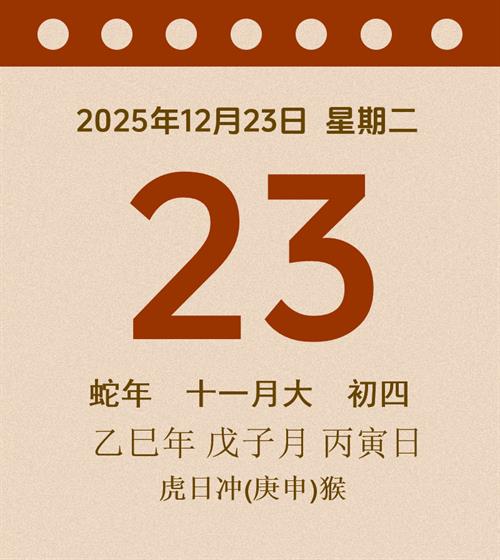 老黄历每日通胜2025年12月23日