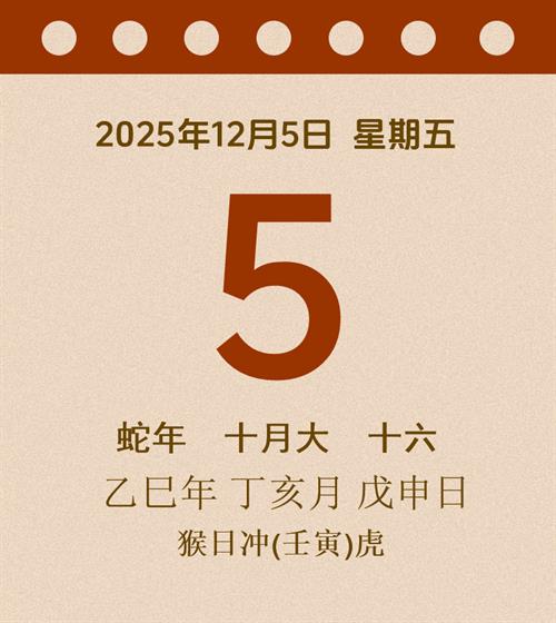 老黄历每日通胜2025年12月5日