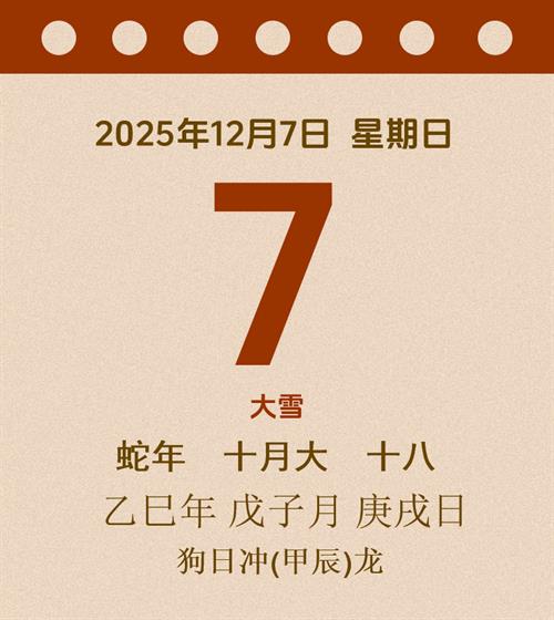 老黄历每日通胜2025年12月7日