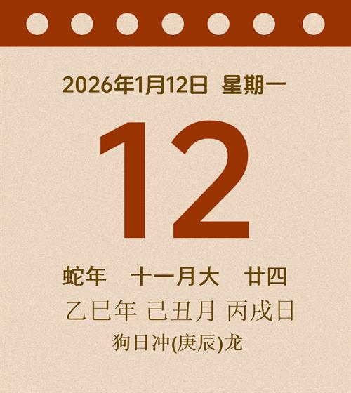 老黄历每日通胜2026年1月12日