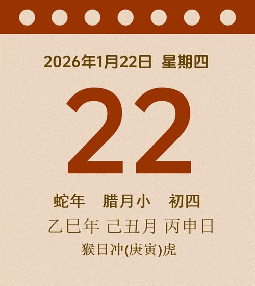 老黄历每日通胜2026年1月22日
