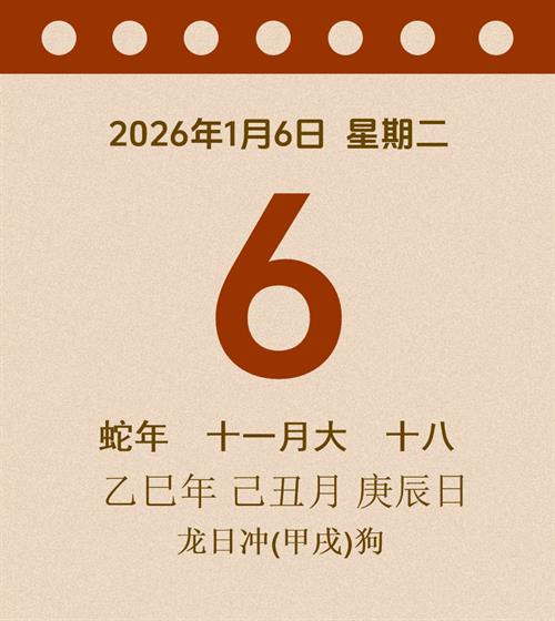 老黄历每日通胜2026年1月6日