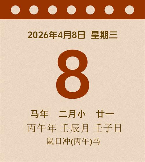 老黄历每日通胜2026年4月8日